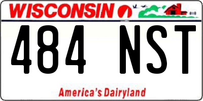 WI license plate 484NST