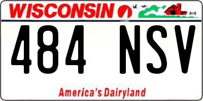 WI license plate 484NSV