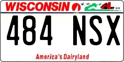 WI license plate 484NSX