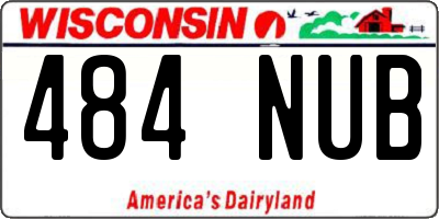 WI license plate 484NUB