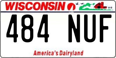 WI license plate 484NUF