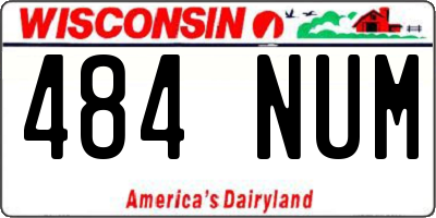 WI license plate 484NUM