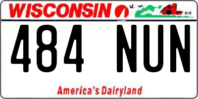 WI license plate 484NUN
