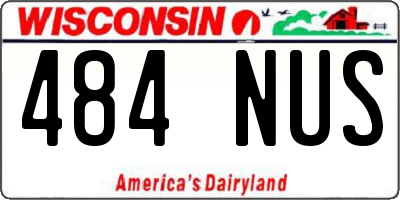 WI license plate 484NUS
