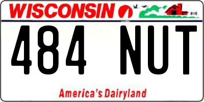 WI license plate 484NUT