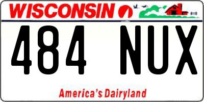 WI license plate 484NUX
