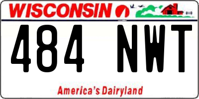 WI license plate 484NWT