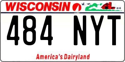 WI license plate 484NYT