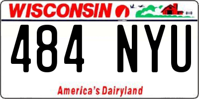 WI license plate 484NYU