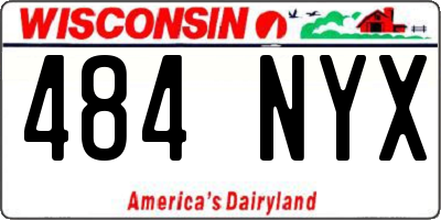 WI license plate 484NYX