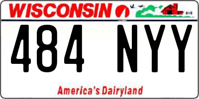WI license plate 484NYY