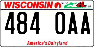 WI license plate 484OAA