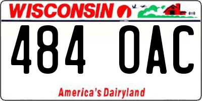 WI license plate 484OAC