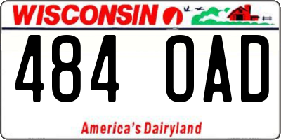 WI license plate 484OAD