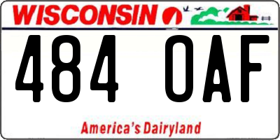 WI license plate 484OAF