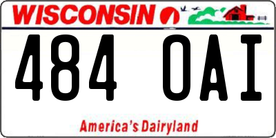 WI license plate 484OAI