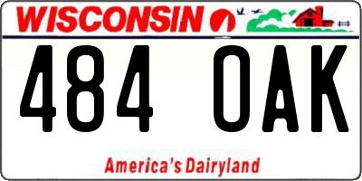 WI license plate 484OAK