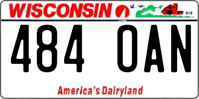 WI license plate 484OAN