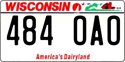 WI license plate 484OAO