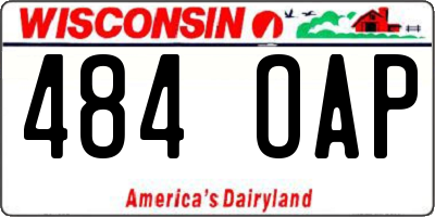 WI license plate 484OAP