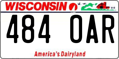 WI license plate 484OAR