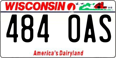 WI license plate 484OAS