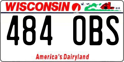 WI license plate 484OBS