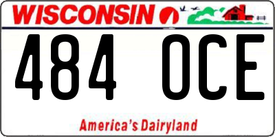 WI license plate 484OCE