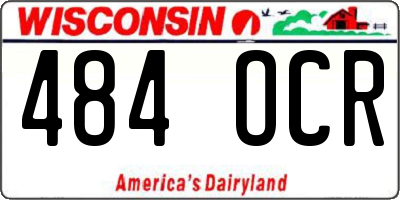WI license plate 484OCR