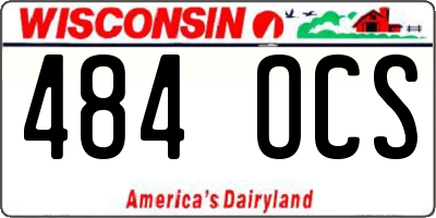 WI license plate 484OCS