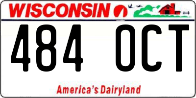 WI license plate 484OCT