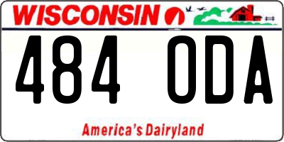 WI license plate 484ODA