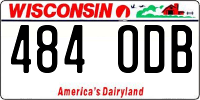 WI license plate 484ODB