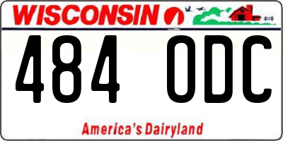 WI license plate 484ODC