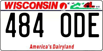 WI license plate 484ODE