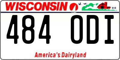WI license plate 484ODI
