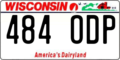 WI license plate 484ODP