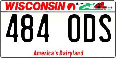 WI license plate 484ODS