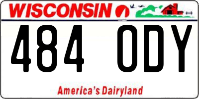 WI license plate 484ODY
