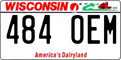 WI license plate 484OEM