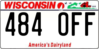 WI license plate 484OFF