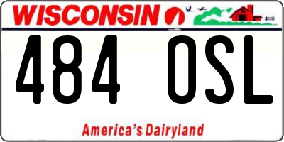 WI license plate 484OSL