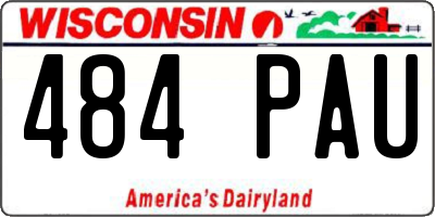 WI license plate 484PAU