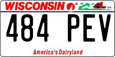 WI license plate 484PEV