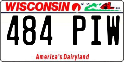 WI license plate 484PIW