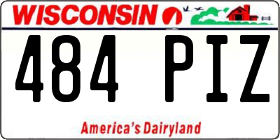 WI license plate 484PIZ