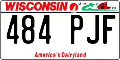 WI license plate 484PJF