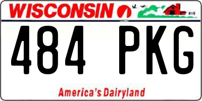 WI license plate 484PKG