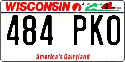 WI license plate 484PKO