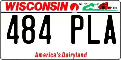 WI license plate 484PLA